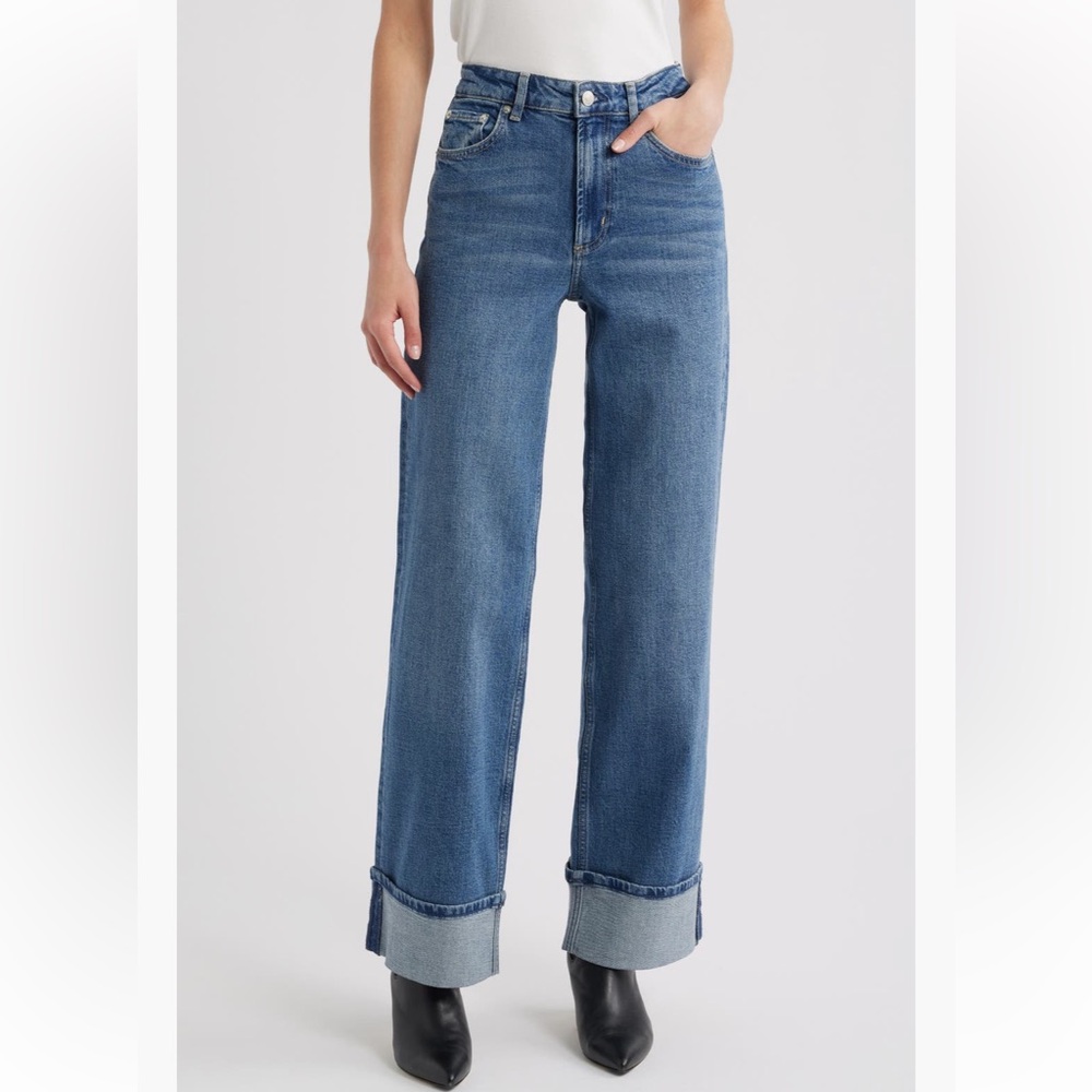 Rails Getty Cuffed High Rise Wide Leg Jeans